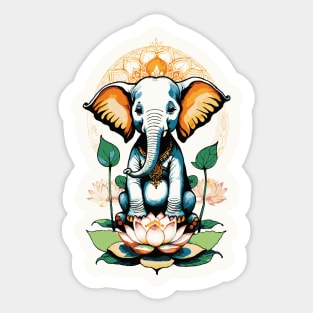 Ganesh Elephant lotus Mandala Sticker